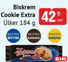 ÜLKER BİSKREM COOKİE EXTRA KURABİYE 184 G fiyat ve kampanya bilgisi